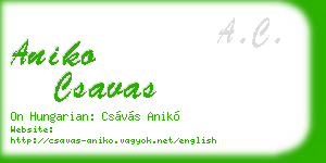 aniko csavas business card